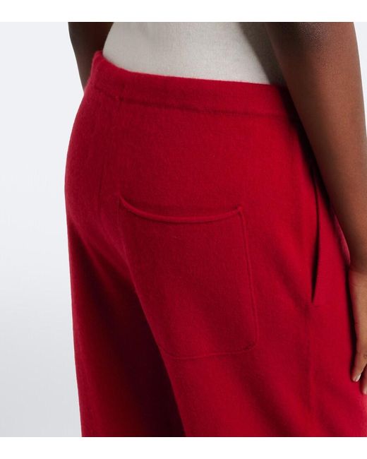 Extreme Cashmere Red N°320 Rush Cashmere-Blend Wide-Leg Pants