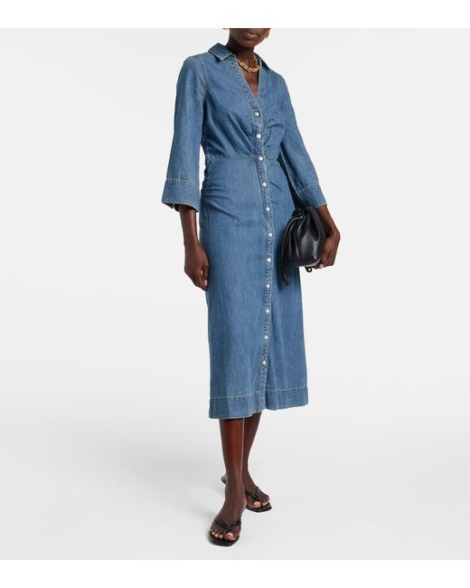 Veronica Beard Blue Hemdblusenkleid Haydon Aus Denim