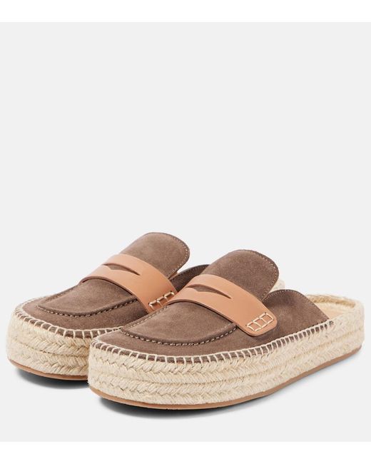 J.W. Anderson Brown Suede Espadrille Loafers