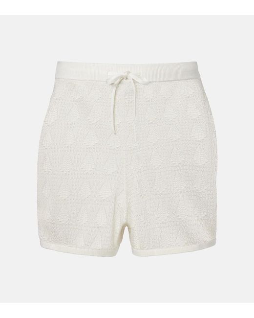 Loulou de Saison White Cortes Knitted Shorts