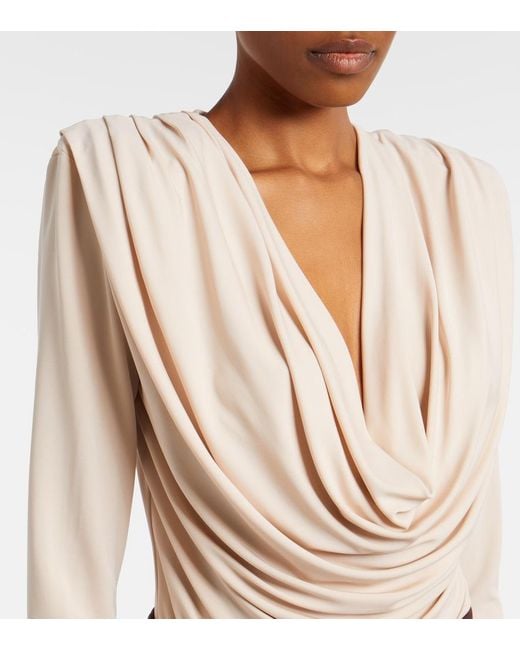 Wardrobe NYC Natural Draped Jersey Top