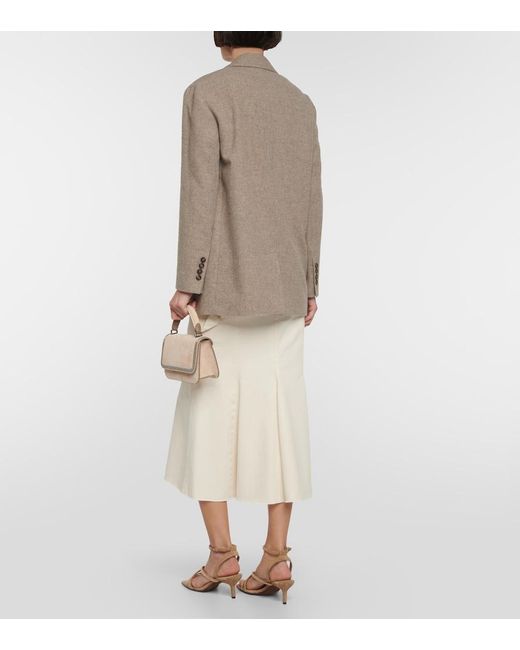 Brunello Cucinelli Natural Single-Breasted Yak Wool Blazer