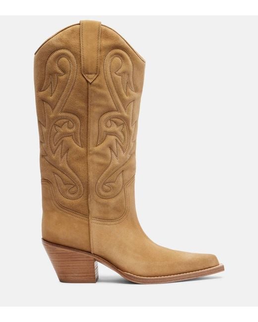 Paris Texas Brown Dakota Suede Cowboy Boots
