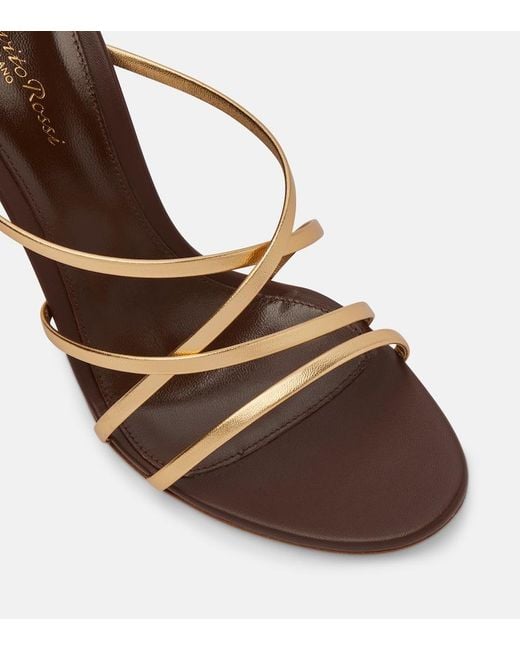Gianvito Rossi Metallic Leather Sandals
