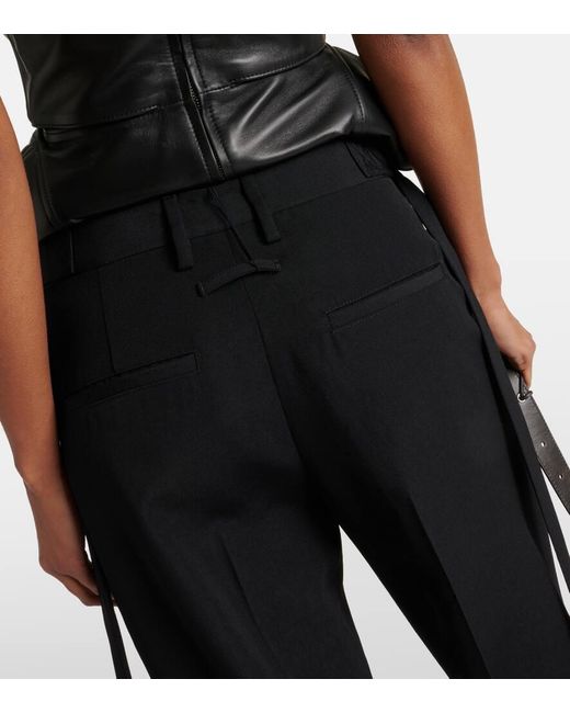 Pantaloni regular in lana di Jean Paul Gaultier in Black