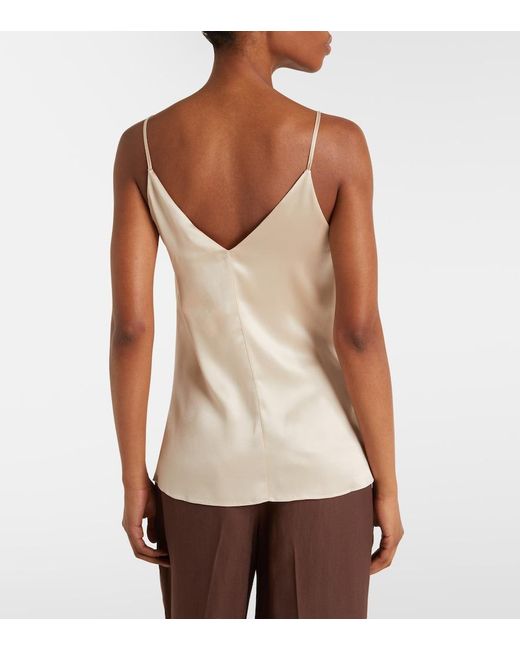 Brunello Cucinelli Natural Silk-Blend Satin Camisole