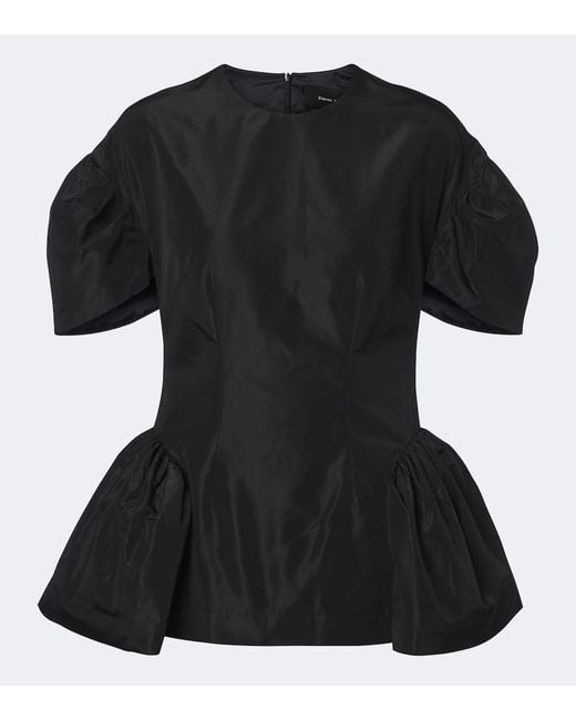 Simone Rocha Black Peplum Top