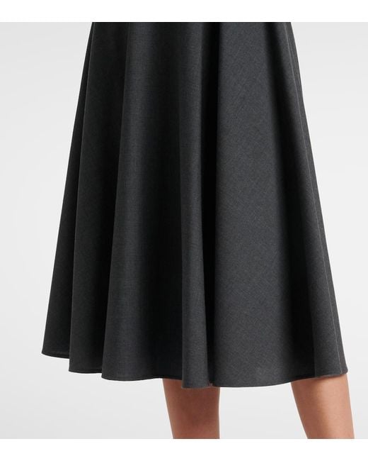 Dolce & Gabbana Gray Wool Midi Skirt