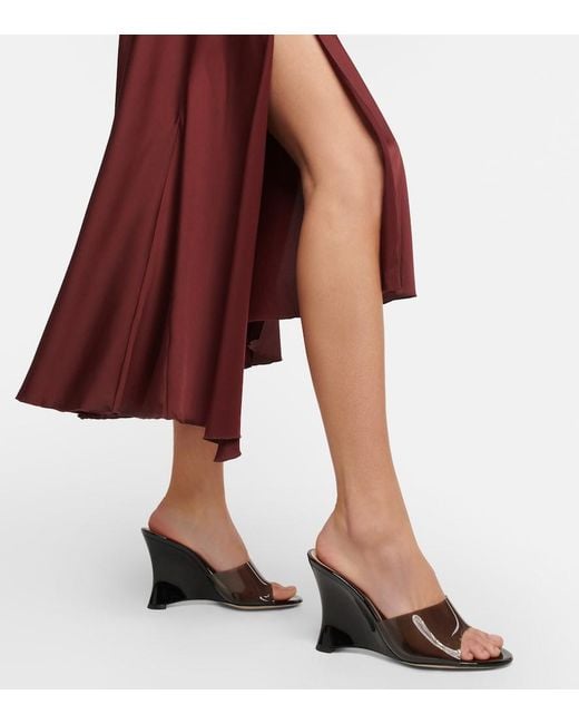Gianvito Rossi Black Futura 95 Patent-leather And Pvc Wedge Sandals