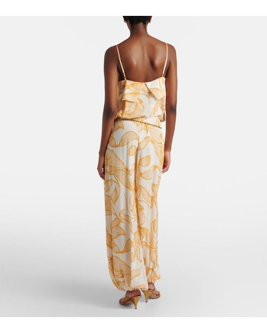 Adriana Degreas Metallic Printed Balloon Pants