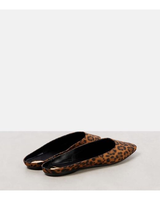 Saint Laurent Brown Lido Leopard-Print Mules