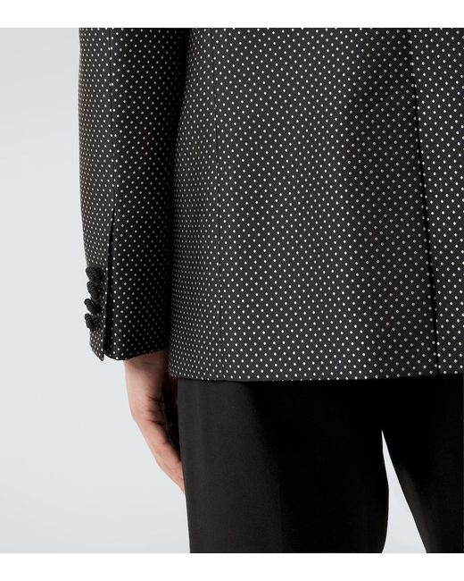 Valentino Black Polka-Dot Jacquard Tuxedo Jacket for men