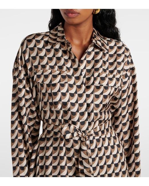 Max Mara White Fleur Floral Silk Maxi Dress