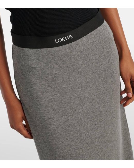 Loewe Gray Maxirock Anagram Aus Strick