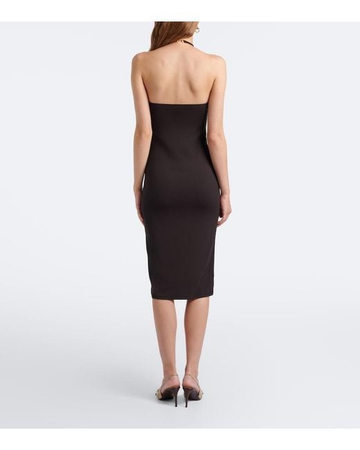 Gucci Black Horsebit Crepe Jersey Midi Dress
