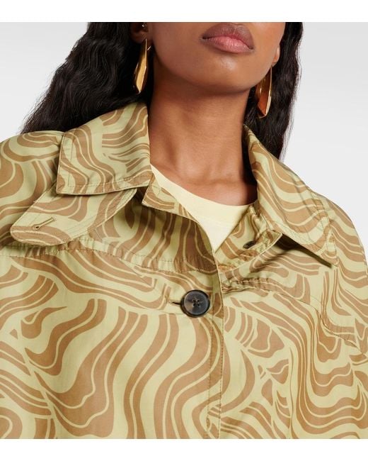 Dries Van Noten Green Printed Coat