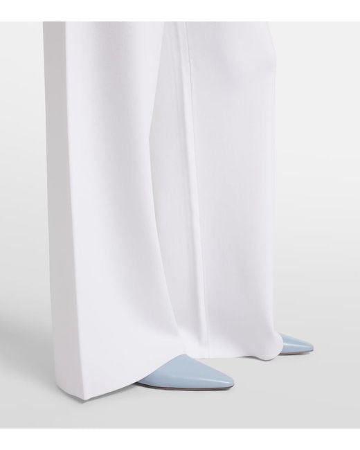 Max Mara White Fingere Wide-Leg Pants