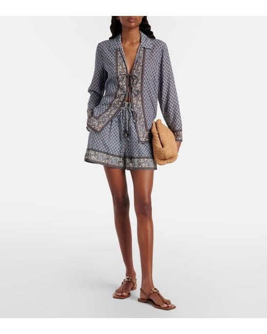 Veronica Beard Gray Vivaldi Printed Shorts