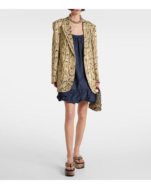Dries Van Noten Blue Denim Minidress