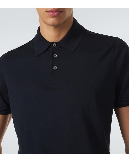 Dunhill Blue Cotton And Silk Sweater for men