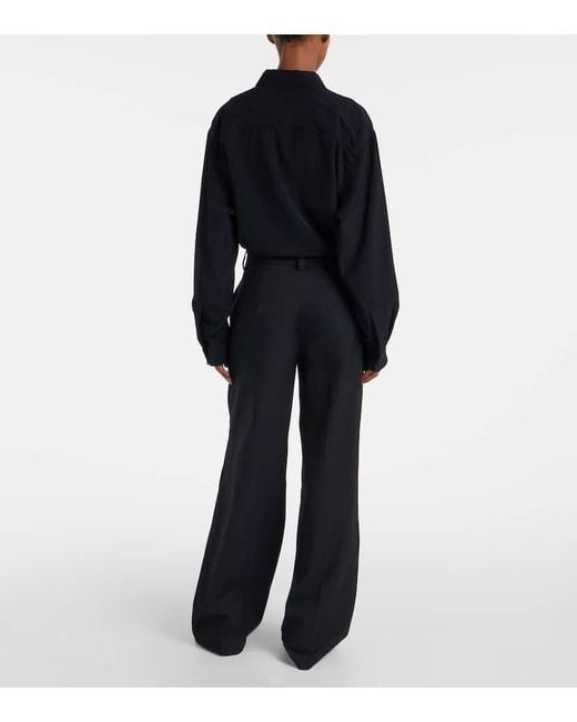 Calvin Klein Blue Simone Wool Wide-Leg Pants