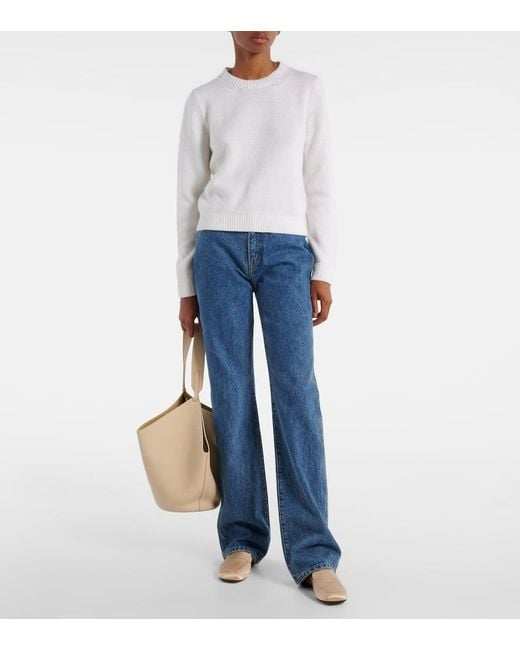 Khaite Blue Danielle High-Rise Straight Jeans