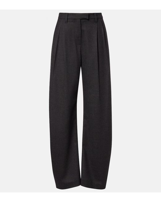 Brunello Cucinelli Blue Virgin Wool Wide-Leg Pants