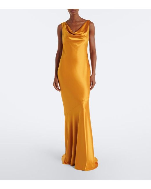 retroféte Metallic Keryn Embellished Satin Gown