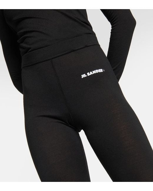 Jil Sander Black Logo Leggings