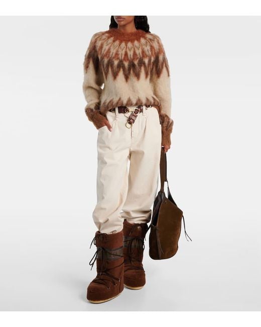 Moon Boot Brown Schneestiefel Icon Aus Teddyfleece