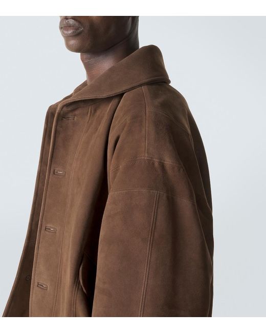 Auralee Brown Suede Blouson Jacket for men
