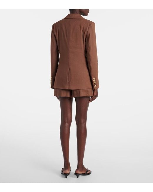Veronica Beard Brown Elle Dickey Linen-Blend Blazer