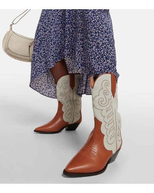 Isabel Marant Brown Duerto Embroidered Leather Boots