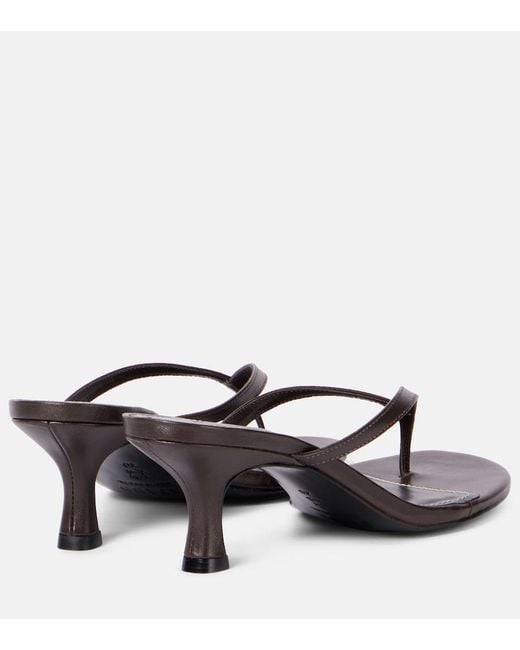 Staud Gray Freja 60 Leather Mules