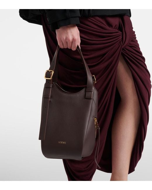 Loewe Brown Flip Hammock Bag