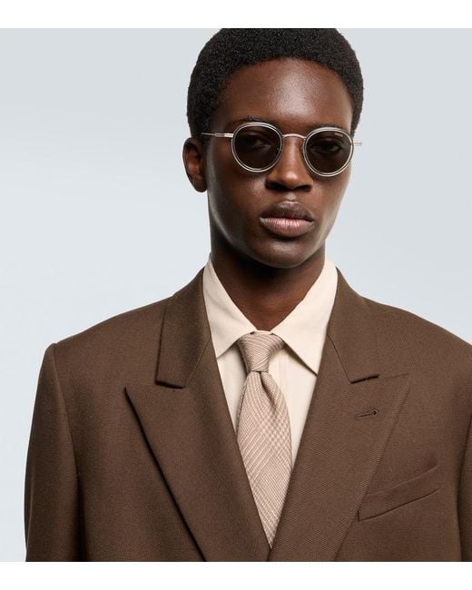 Zegna Metallic Round Sunglasses for men