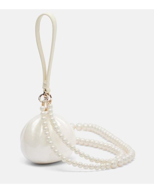 Simone Rocha White Pearl Dim Sum Clutch
