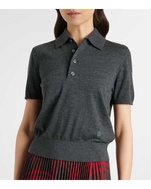 Polo De Algodon Burberry de color Gray