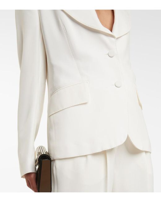 Tom Ford White Single-Breasted Silk Blazer