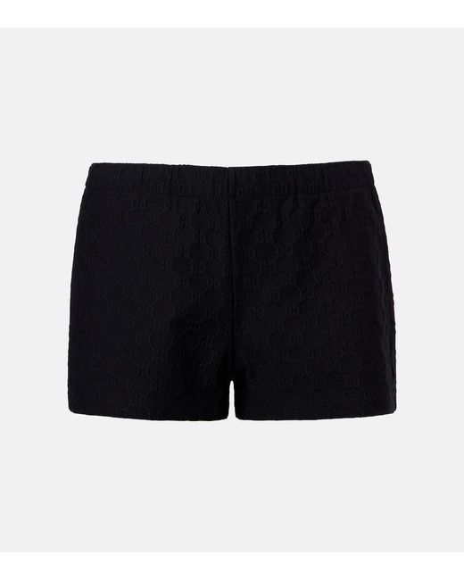 Gucci Black Gg Jacquard Jersey Shorts