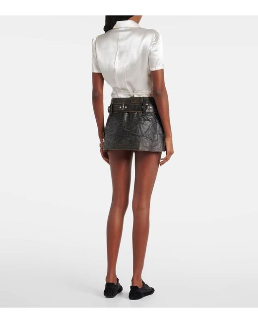Prada Black Minirock Aus Leder