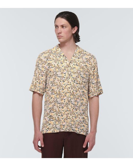 Nanushka Natural Floral Printed Shirt for men