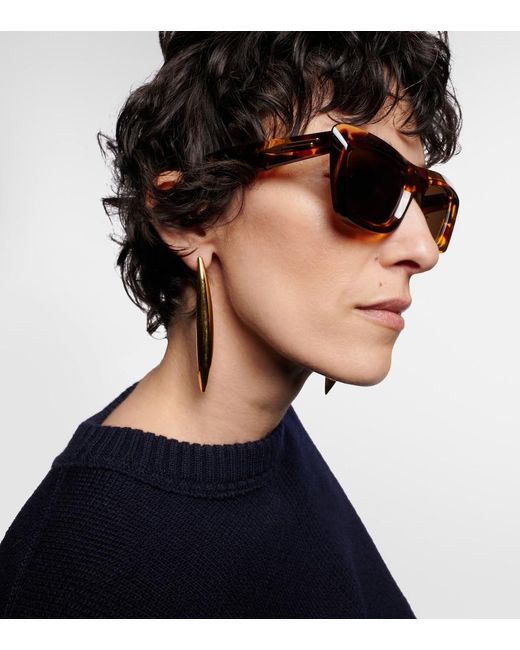 Bottega Veneta Brown Scoop Rectangular Sunglasses