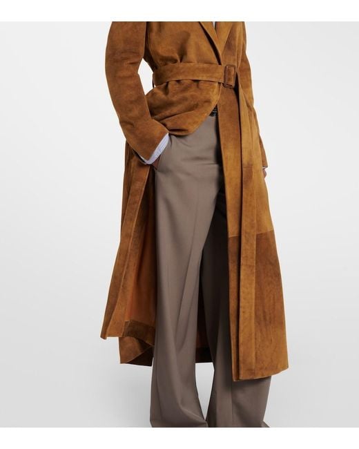 The Row Natural Raisa Suede Coat