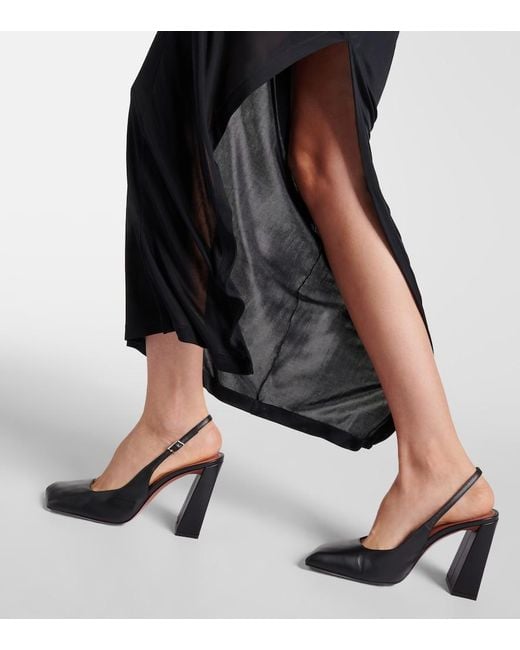 AMINA MUADDI Black Charlotte Slingback Heel