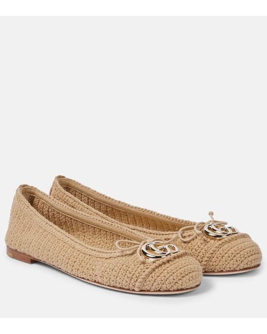 Gucci Natural Ballet Flat With Horsebit