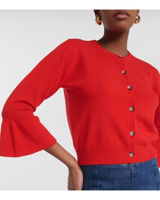 Jardin Des Orangers Red Wool And Cashmere Cardigan