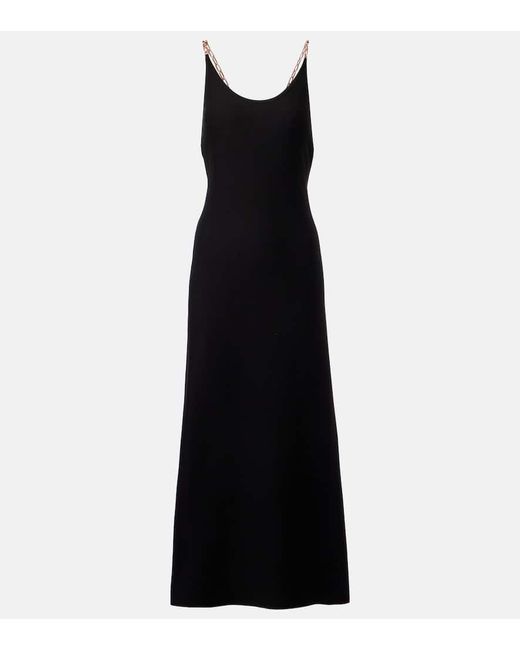 Gabriela Hearst Black Adeona Chain-Detail Silk Maxi Dress