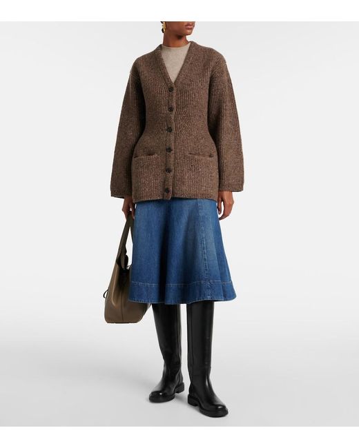 Co. Brown Wool-Blend Tweed Cardigan