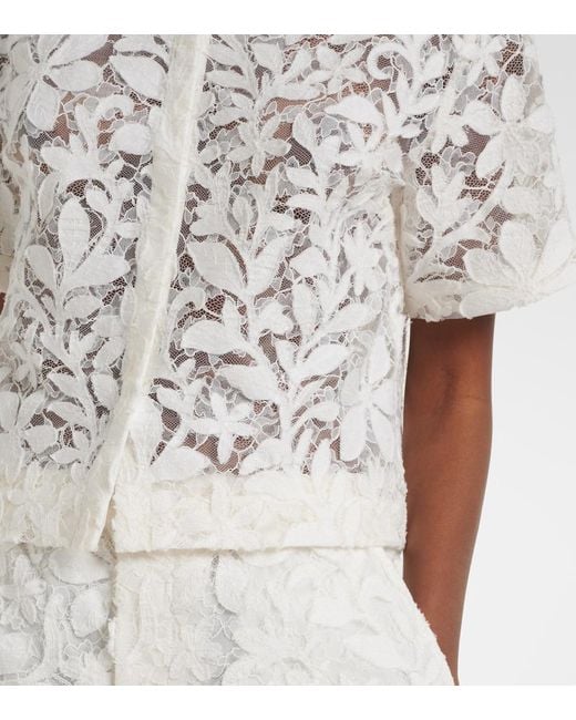 Jonathan Simkhai White Cotton Lace Shirt